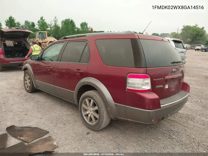 2008 Ford Taurus X Sel VIN: 1FMDK02WX8GA14516 Lot: 45618806
