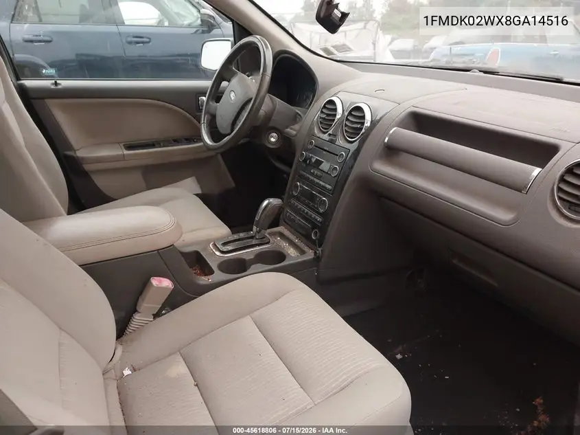 2008 Ford Taurus X Sel VIN: 1FMDK02WX8GA14516 Lot: 45618806