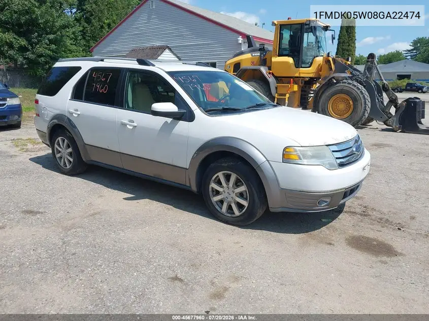 2008 Ford Taurus X Sel VIN: 1FMDK05W08GA22474 Lot: 45677960