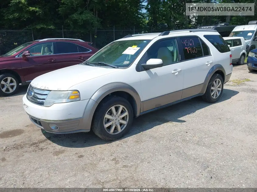 2008 Ford Taurus X Sel VIN: 1FMDK05W08GA22474 Lot: 45677960