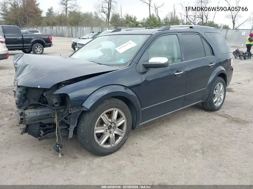 2009 Ford Taurus X Limited VIN: 1FMDK06W59GA05766 Lot: 44703134