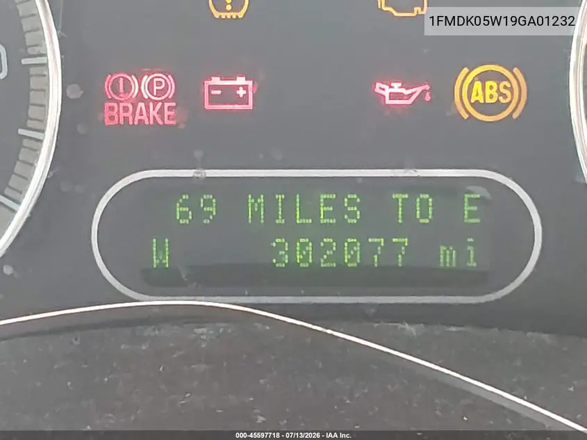 2009 Ford Taurus X Sel VIN: 1FMDK05W19GA01232 Lot: 45597718