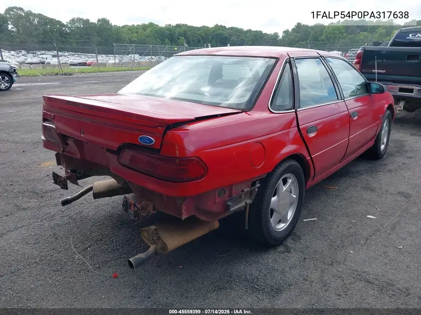 1993 Ford Taurus Sho VIN: 1FALP54P0PA317638 Lot: 45559399