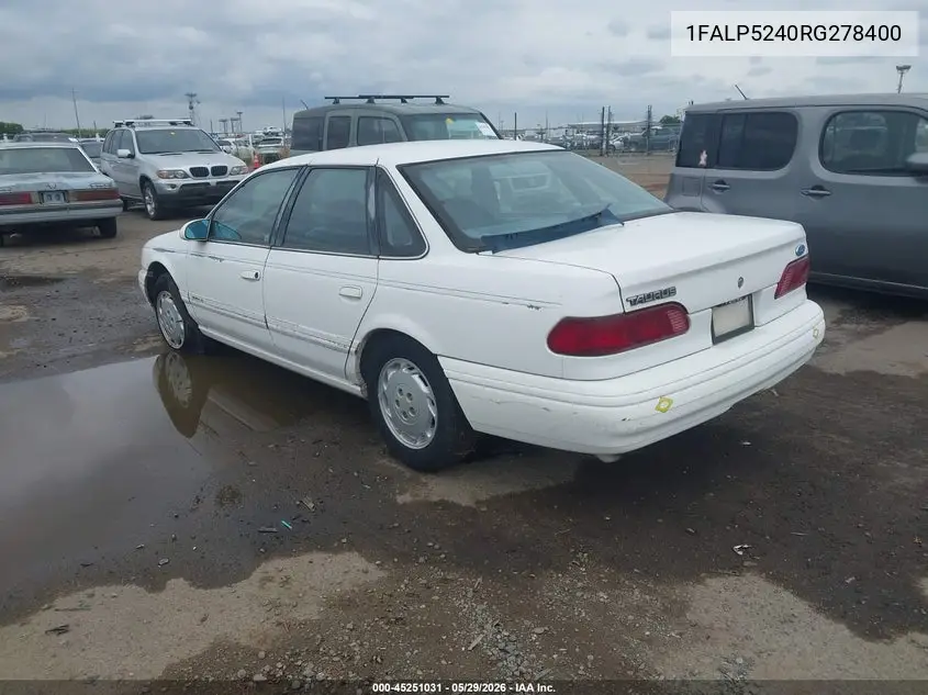 1994 Ford Taurus Gl VIN: 1FALP5240RG278400 Lot: 45251031