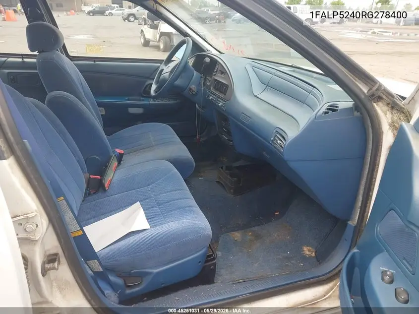 1994 Ford Taurus Gl VIN: 1FALP5240RG278400 Lot: 45251031