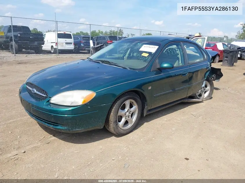 2000 Ford Taurus Ses VIN: 1FAFP55S3YA286130 Lot: 45596269