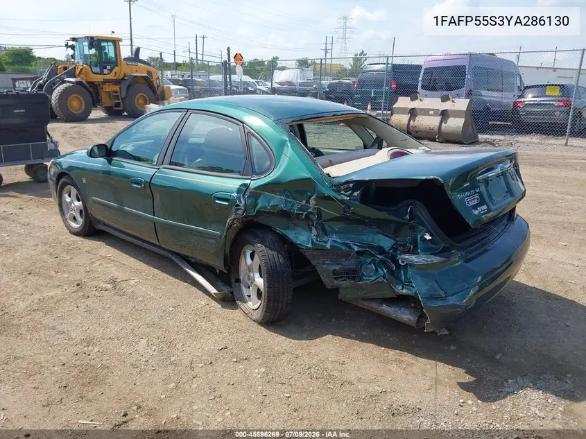 2000 Ford Taurus Ses VIN: 1FAFP55S3YA286130 Lot: 45596269