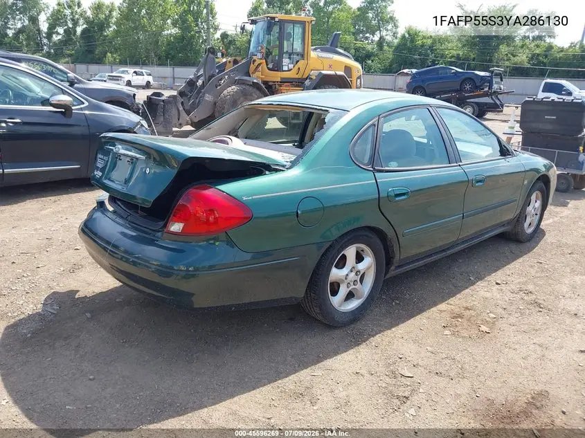 2000 Ford Taurus Ses VIN: 1FAFP55S3YA286130 Lot: 45596269
