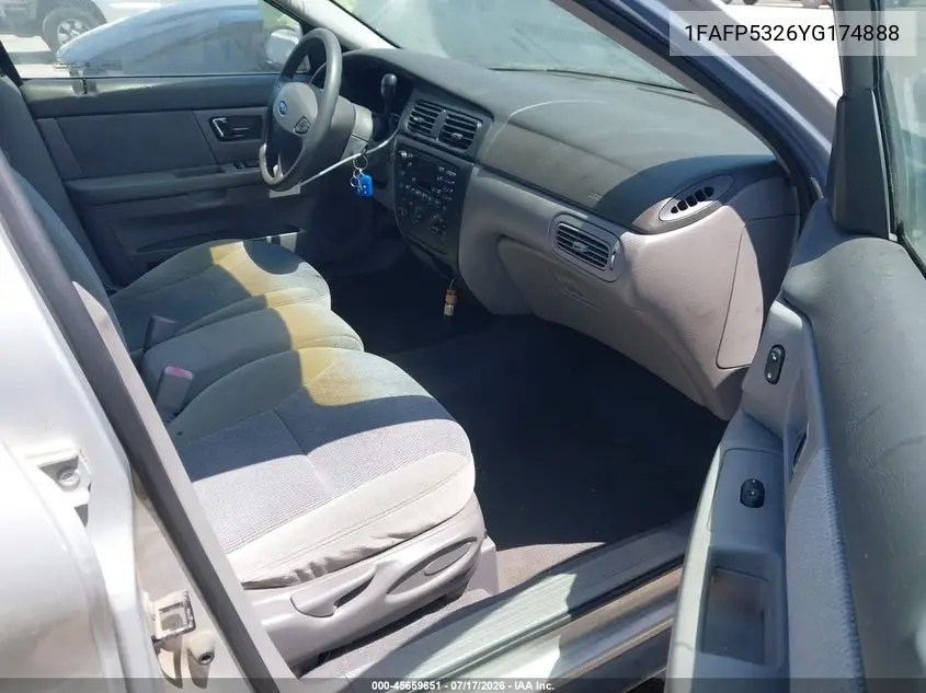 2000 Ford Taurus Se VIN: 1FAFP5326YG174888 Lot: 45659651