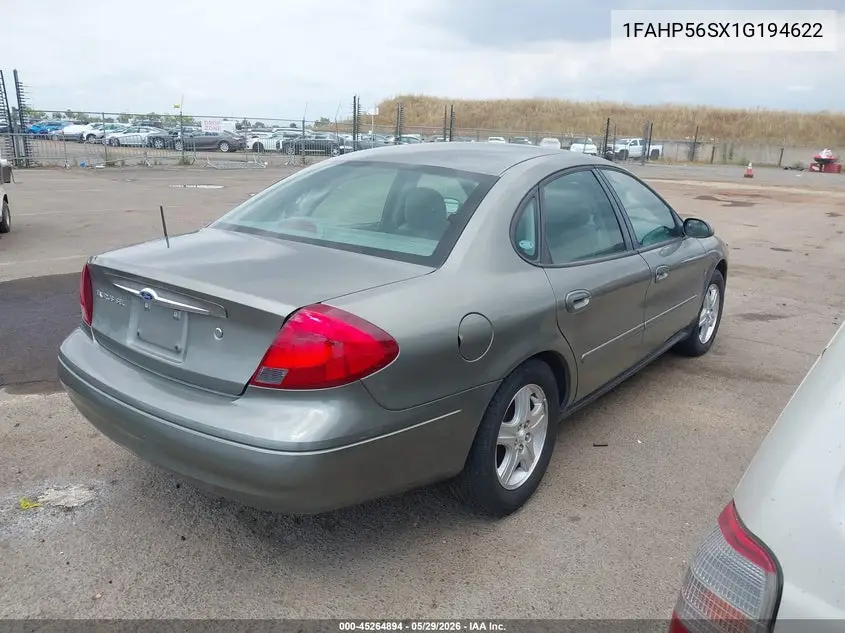 2001 Ford Taurus Sel VIN: 1FAHP56SX1G194622 Lot: 45264894