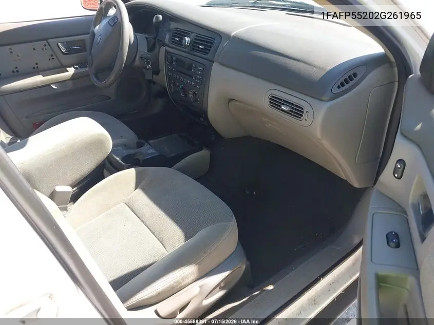 2002 Ford Taurus Ses Standard VIN: 1FAFP55202G261965 Lot: 45588391