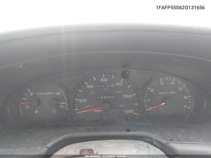 2002 Ford Taurus Ses Deluxe/Ses Standard VIN: 1FAFP55S62G131656 Lot: 45630262