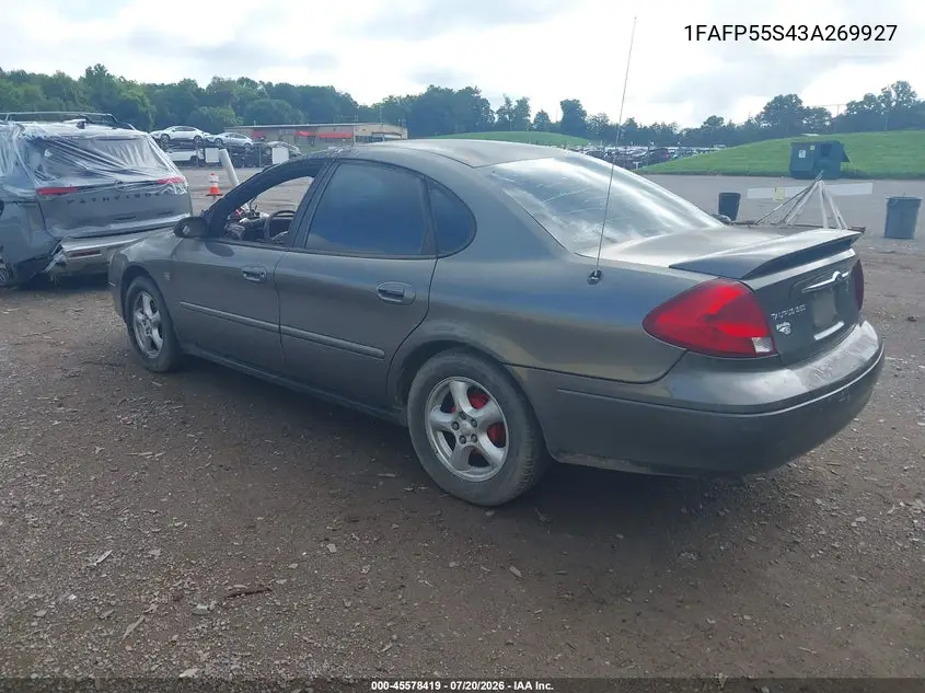 2003 Ford Taurus Ses VIN: 1FAFP55S43A269927 Lot: 45578419