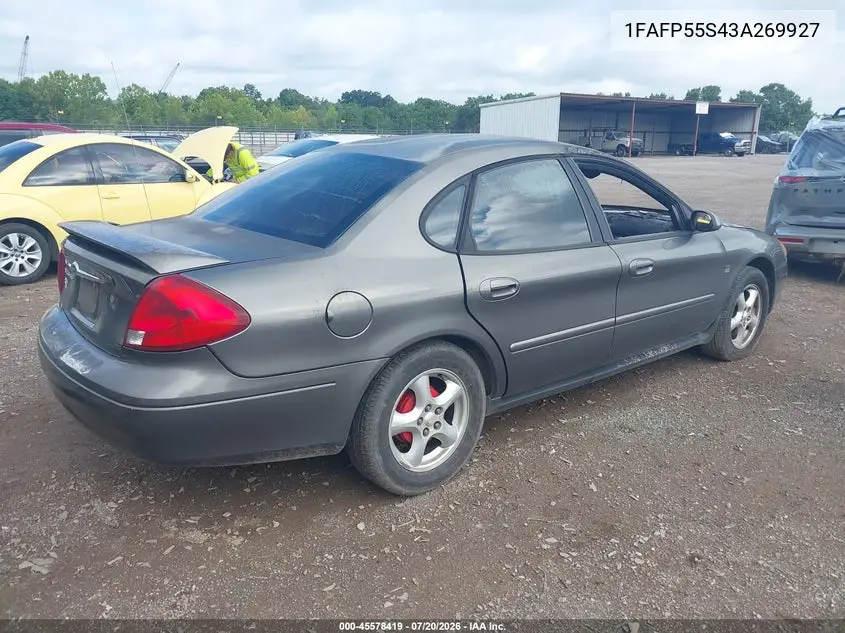 2003 Ford Taurus Ses VIN: 1FAFP55S43A269927 Lot: 45578419