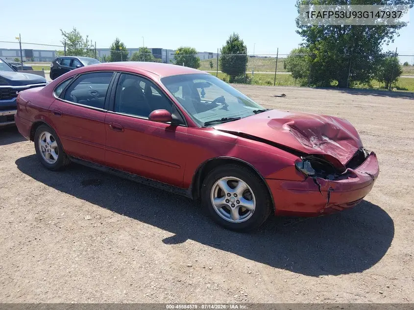 2003 Ford Taurus Se VIN: 1FAFP53U93G147937 Lot: 45584579