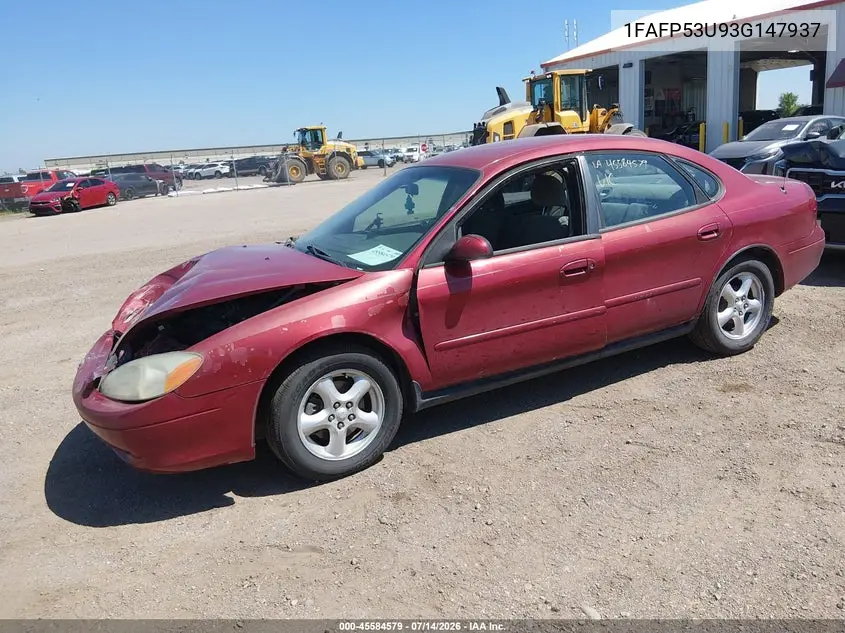 2003 Ford Taurus Se VIN: 1FAFP53U93G147937 Lot: 45584579