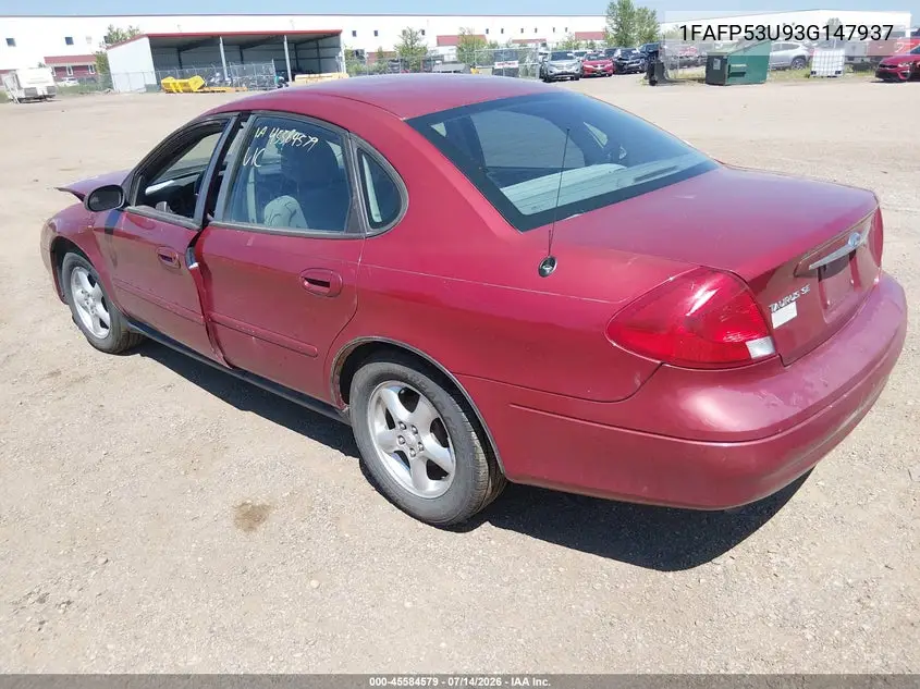 2003 Ford Taurus Se VIN: 1FAFP53U93G147937 Lot: 45584579