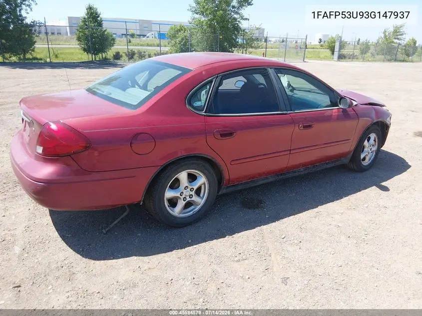 2003 Ford Taurus Se VIN: 1FAFP53U93G147937 Lot: 45584579