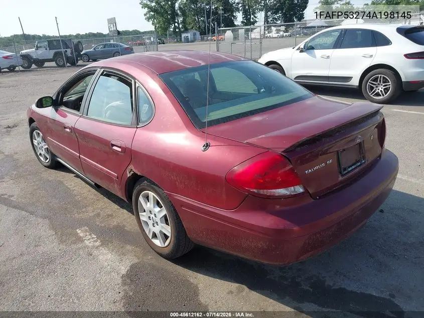 2004 Ford Taurus Se VIN: 1FAFP53274A198145 Lot: 45612162