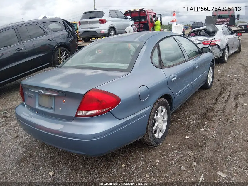 2005 Ford Taurus Sel VIN: 1FAFP56U75A305113 Lot: 45180690