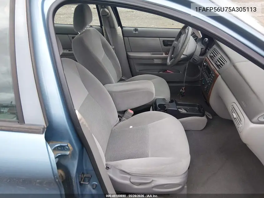 2005 Ford Taurus Sel VIN: 1FAFP56U75A305113 Lot: 45180690