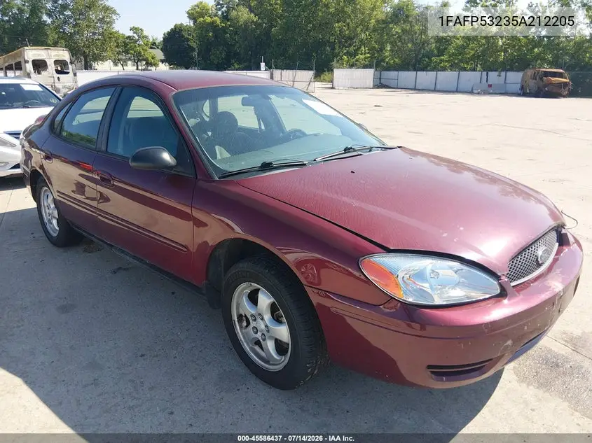2005 Ford Taurus Se VIN: 1FAFP53235A212205 Lot: 45586437