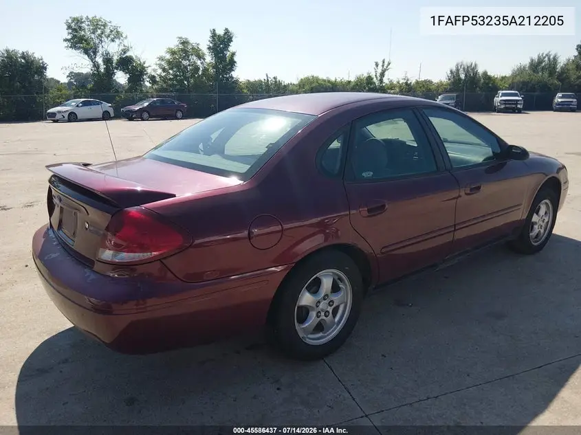 2005 Ford Taurus Se VIN: 1FAFP53235A212205 Lot: 45586437