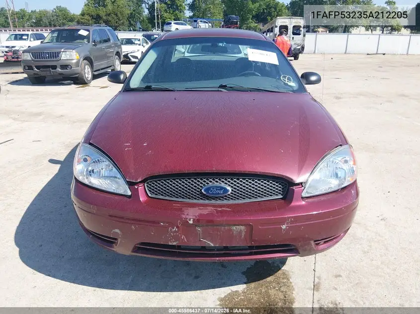 2005 Ford Taurus Se VIN: 1FAFP53235A212205 Lot: 45586437