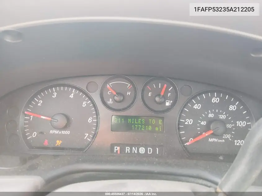 2005 Ford Taurus Se VIN: 1FAFP53235A212205 Lot: 45586437