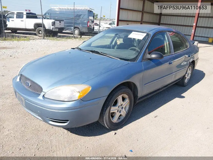 2006 Ford Taurus Se VIN: 1FAFP53U96A110653 Lot: 45604934