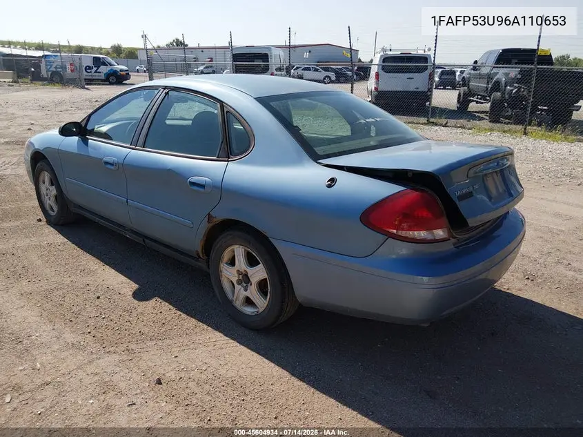 2006 Ford Taurus Se VIN: 1FAFP53U96A110653 Lot: 45604934