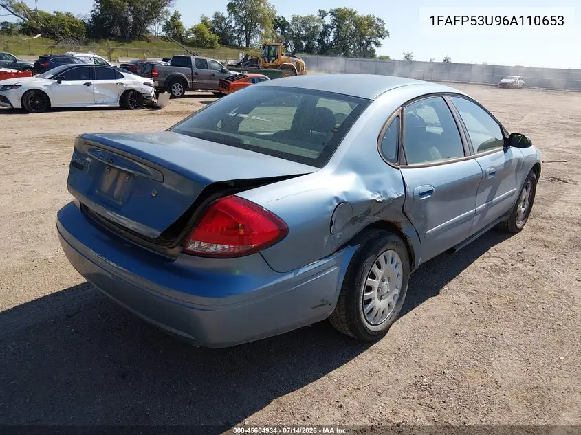 2006 Ford Taurus Se VIN: 1FAFP53U96A110653 Lot: 45604934