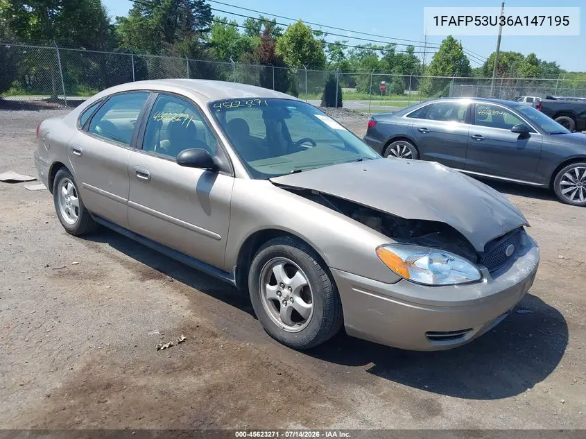 2006 Ford Taurus Se VIN: 1FAFP53U36A147195 Lot: 45623271