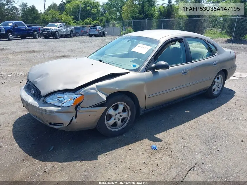 2006 Ford Taurus Se VIN: 1FAFP53U36A147195 Lot: 45623271