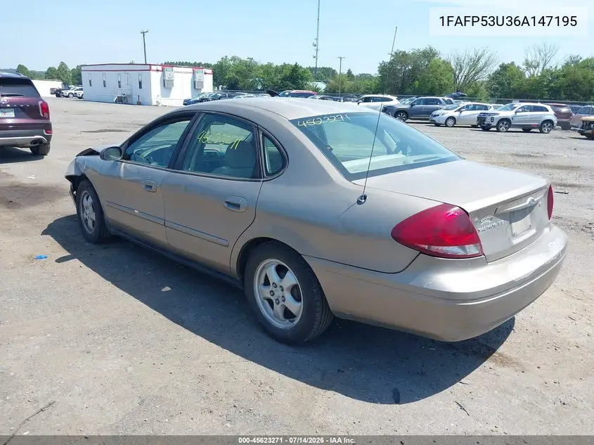 2006 Ford Taurus Se VIN: 1FAFP53U36A147195 Lot: 45623271