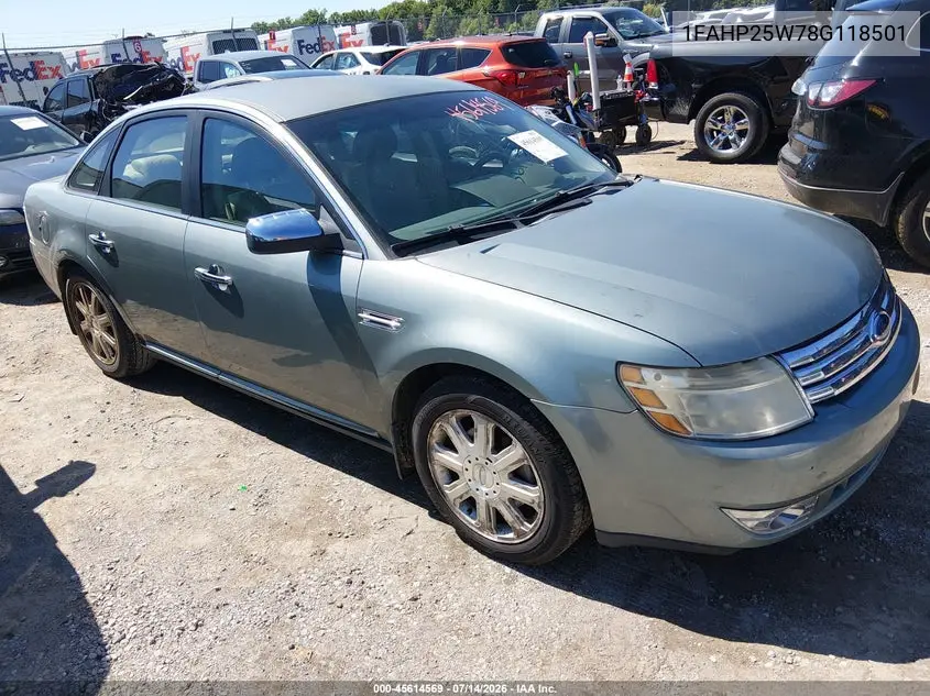2008 Ford Taurus Limited VIN: 1FAHP25W78G118501 Lot: 45614569