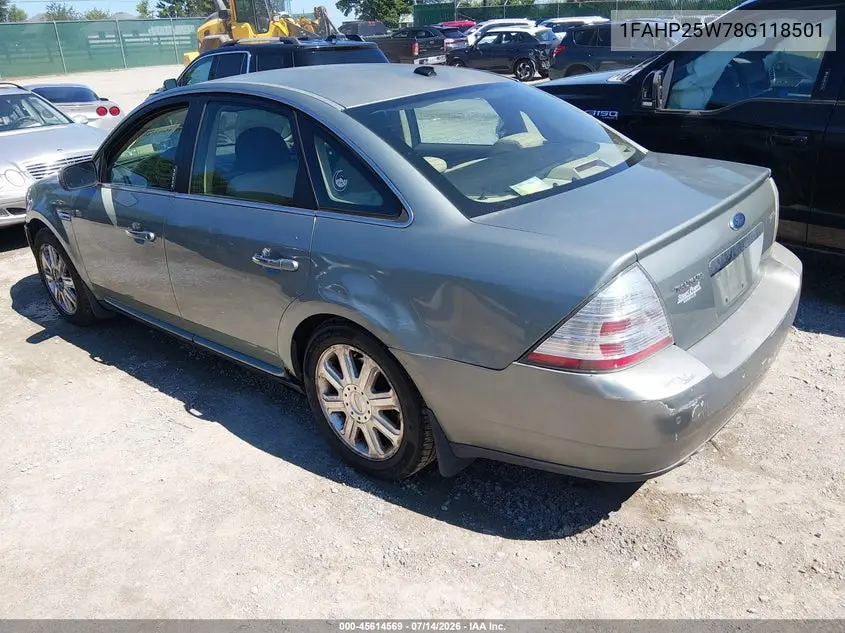 2008 Ford Taurus Limited VIN: 1FAHP25W78G118501 Lot: 45614569