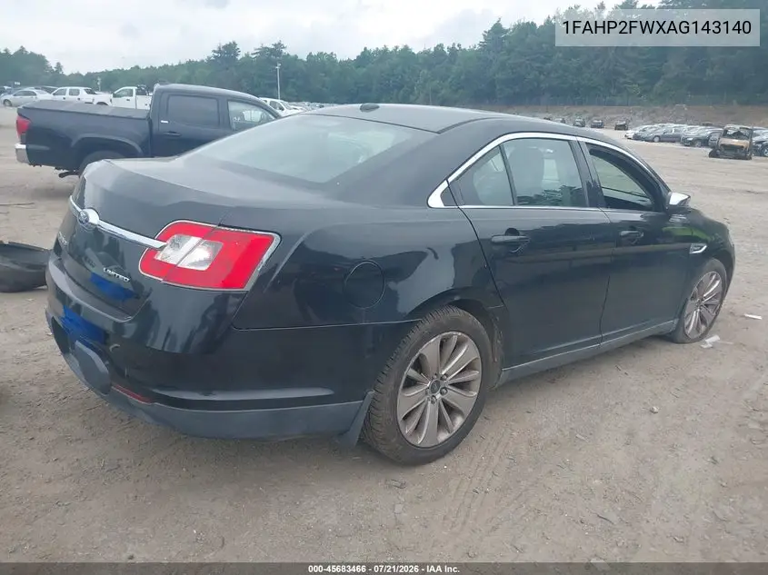 2010 Ford Taurus Limited VIN: 1FAHP2FWXAG143140 Lot: 45683466
