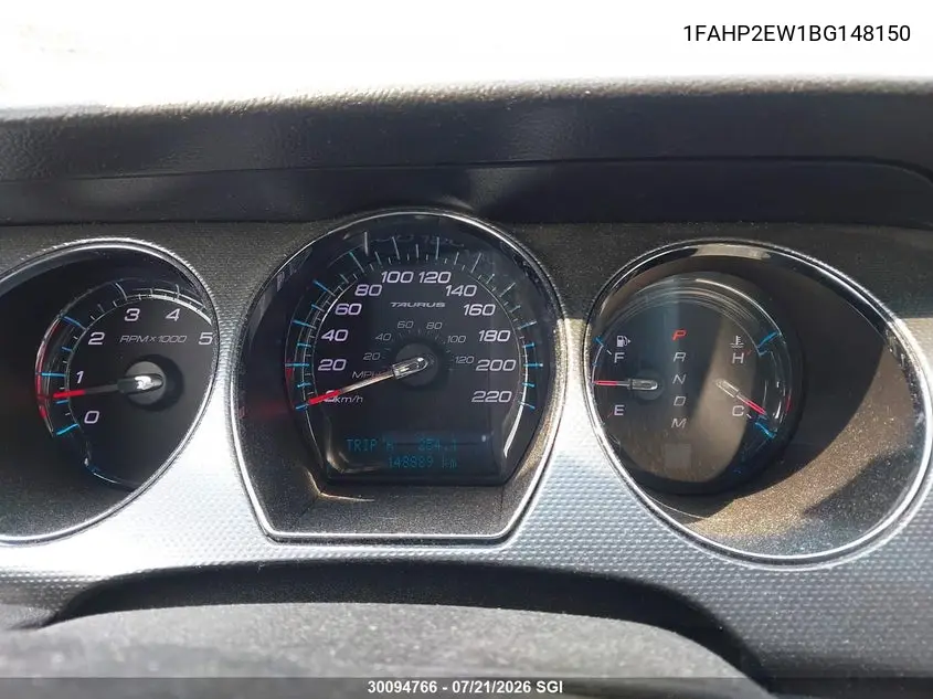 2011 Ford Taurus Sel VIN: 1FAHP2EW1BG148150 Lot: 30094766