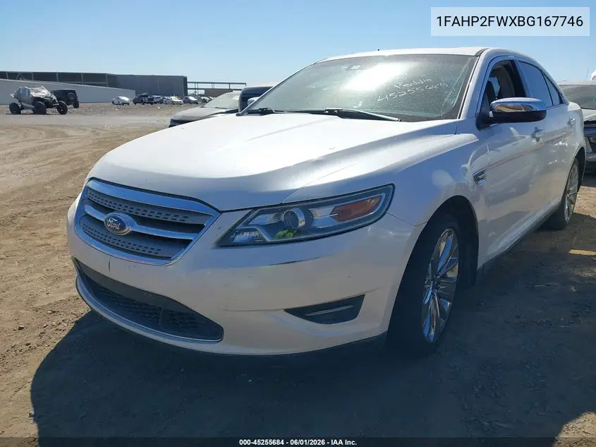 2011 Ford Taurus Limited VIN: 1FAHP2FWXBG167746 Lot: 45255684