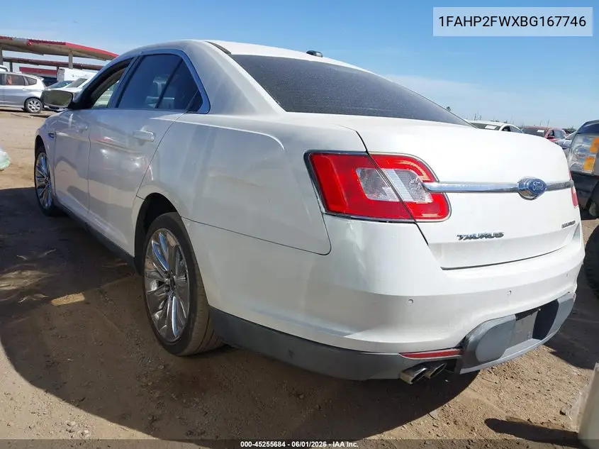 2011 Ford Taurus Limited VIN: 1FAHP2FWXBG167746 Lot: 45255684