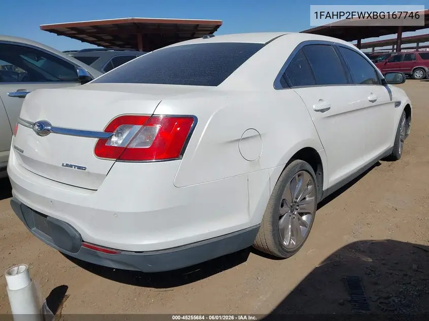 2011 Ford Taurus Limited VIN: 1FAHP2FWXBG167746 Lot: 45255684
