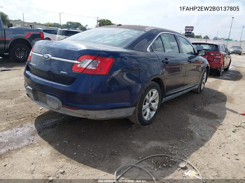 2011 Ford Taurus Sel VIN: 1FAHP2EW2BG137805 Lot: 45590531