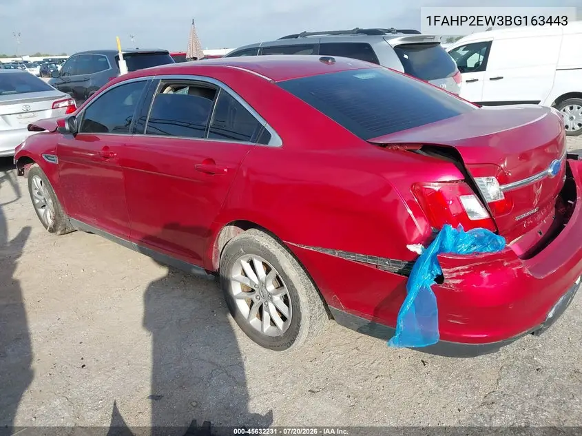 2011 Ford Taurus Sel VIN: 1FAHP2EW3BG163443 Lot: 45632231