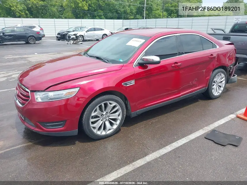 2013 Ford Taurus Limited VIN: 1FAHP2F86DG189201 Lot: 45588526