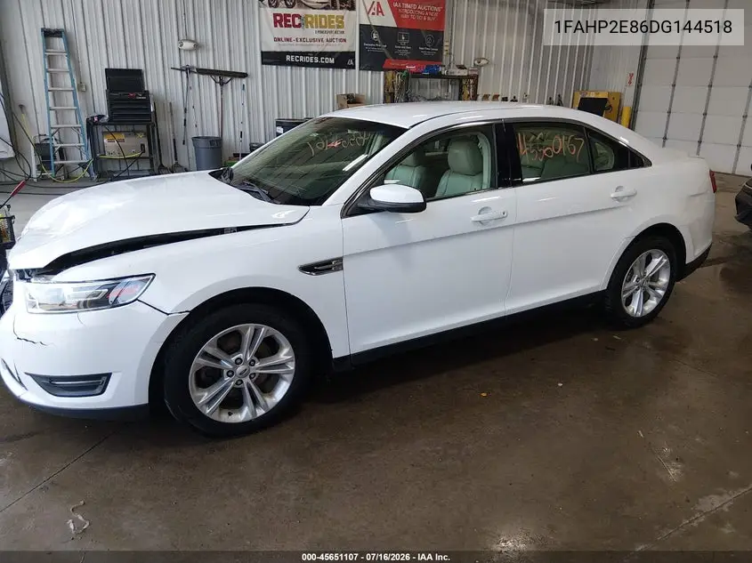 2013 Ford Taurus Sel VIN: 1FAHP2E86DG144518 Lot: 45651107