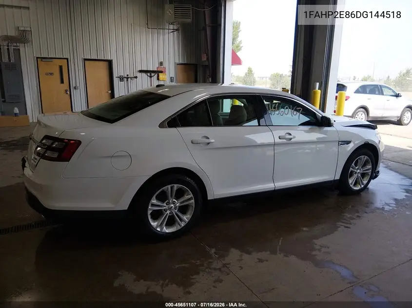 2013 Ford Taurus Sel VIN: 1FAHP2E86DG144518 Lot: 45651107