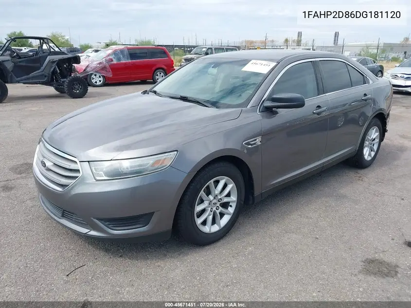 2013 Ford Taurus Se VIN: 1FAHP2D86DG181120 Lot: 45671451