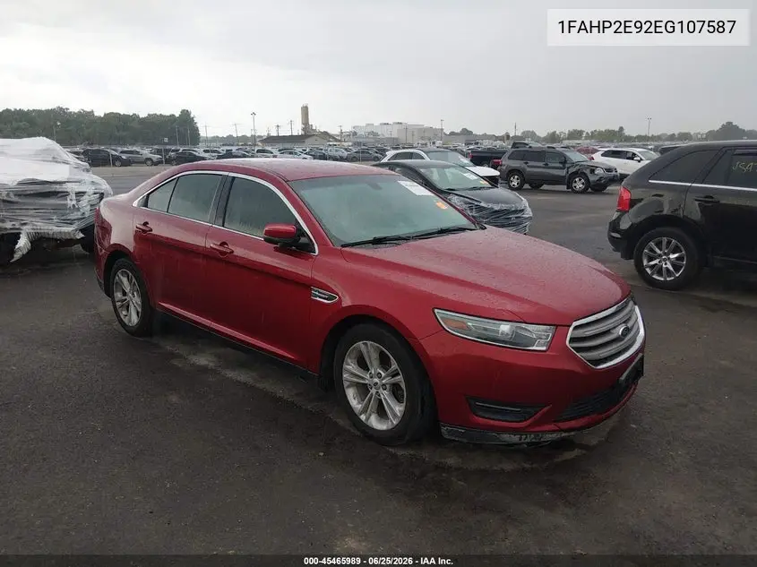 2014 Ford Taurus Sel VIN: 1FAHP2E92EG107587 Lot: 45465989