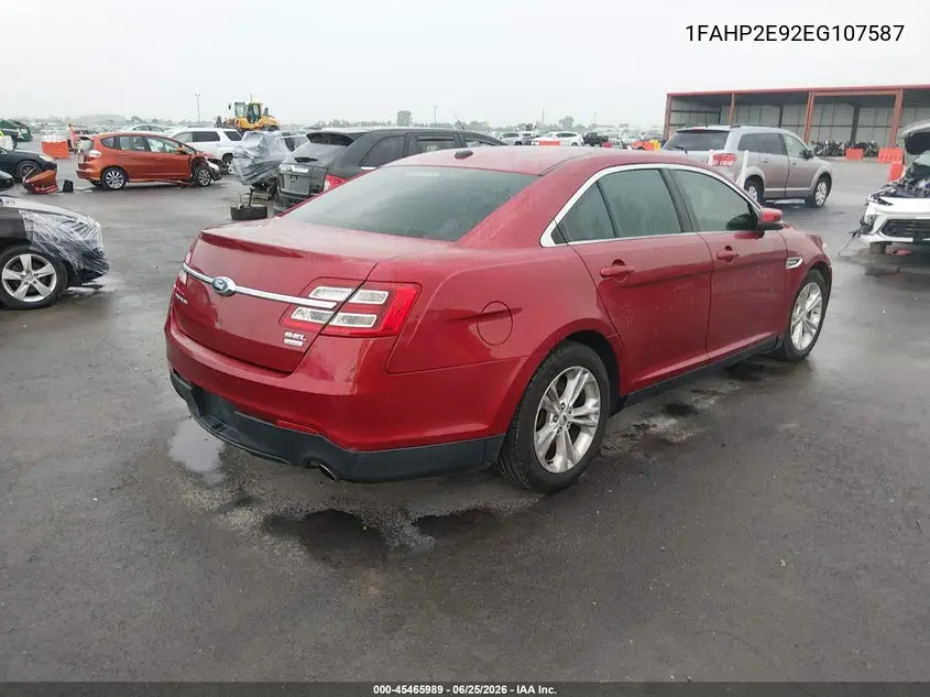 2014 Ford Taurus Sel VIN: 1FAHP2E92EG107587 Lot: 45465989